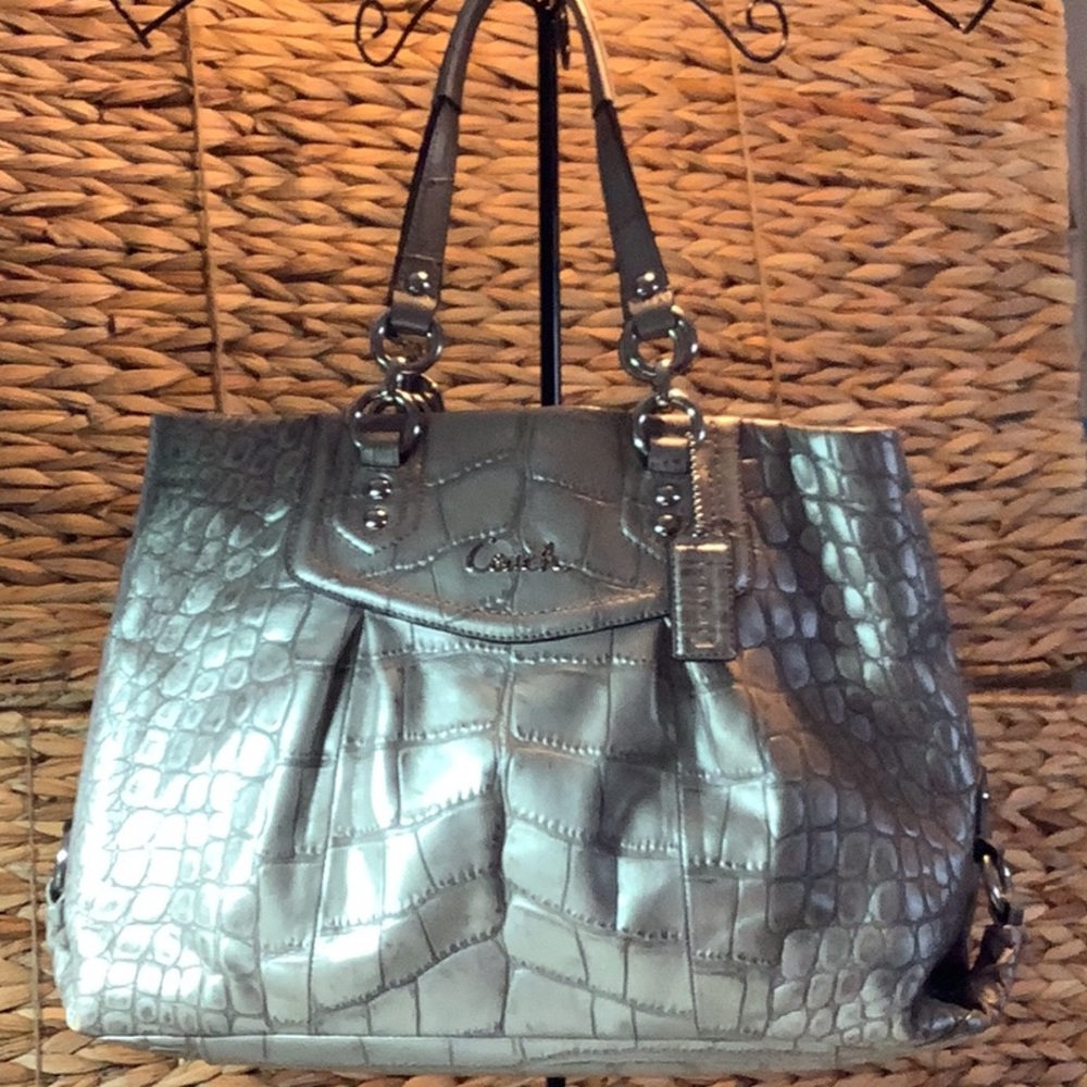 Coach Leather Faux Alligator Bag